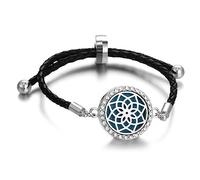 WEAV Baum des Lebens Aromatherapie Armband DIY Kristall Einstellbare Geflochtene Leder Armband Schnalle Frauen Diffusor Medaillon Armband Schmuck