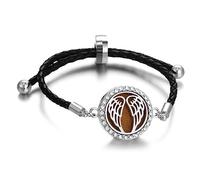 WEAV Baum des Lebens Aromatherapie Armband DIY Kristall Einstellbare Geflochtene Leder Armband Schnalle Frauen Diffusor Medaillon Schmuck