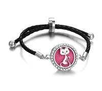 WEAV Baum des Lebens Aromatherapie Armband DIY Kristall Einstellbare Geflochtene Leder Armband Schnalle Frauen Diffusor Medaillon Armband Schmuck