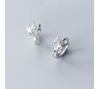 WEAV Beliebter Glänzender Zirkon-niedlicher Fuchs-Band-ohrring Für Frauen Arbeiten Echten 925 Sterlingsilber-ohrring-feinen Schmuck Um