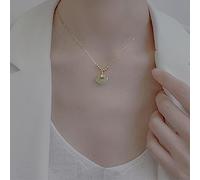WEAV Vintage Hetian Jade Anhänger Goldkette Halskette Saphir Choker Schmuck Für Frauen Echtgold Jade Halskette