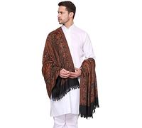 Weavers Villa Herren Schal mit Paisleymuster, gewebter Polywoll-Mischung, Schalldämpfer, Stolen für Herren, Schwarz, Large