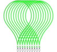 webbomb 10 Stück Schlüsselband Lanyard 360° Umhängeband 13 Farben edel glänzend mit Karabiner für Zugangskarten Ausweishalter Büro ID Karte Fahrkartenhülle Schlüsselbänder Handy Band (neongrün)