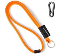 webbomb Tubular Lanyard Schlüsselband - rund weich lang mit Karabinerhaken Sicherheitsverschluss & Schlüsselring als Schlüsselanhänger Key Chain für Ausweis Handy Schlüssel (Orange +Karabiner)