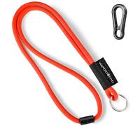 webbomb Tubular Lanyard Schlüsselband - rund weich lang mit Karabinerhaken Sicherheitsverschluss & Schlüsselring als Schlüsselanhänger Key Chain für Ausweis Handy Schlüssel (rot +Karabiner)