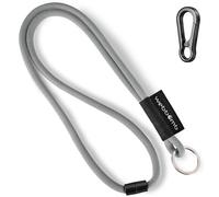 webbomb Tubular Lanyard Schlüsselband - rund weich lang mit Karabinerhaken Sicherheitsverschluss & Schlüsselring als Schlüsselanhänger Key Chain für Ausweis Handy Schlüssel (grau +Karabiner)