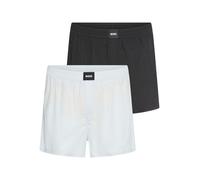 Webboxer BOSS "2P Boxer CW Peach", Herren, Gr. L, 2 Stk., blau (open blau 499), Jersey, Obermaterial: 100% Baumwolle, unifarben, bequem, Unterhosen, mit BOSS Logopatch auf dem Bund (24106252-L) open b