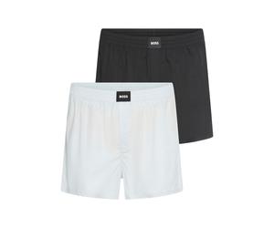 Webboxer BOSS "2P Boxer CW Peach", Herren, Gr. M, 2 Stk., blau (open blau 499), Jersey, Obermaterial: 100% Baumwolle, unifarben, bequem, Unterhosen, mit BOSS Logopatch auf dem Bund (24106252-M) open b