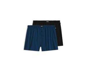 Webboxer BOSS, Herren, Gr. M, 2 Stk., Jersey, bunt (open blau 466), Jersey, Obermaterial: 95% Baumwolle, 5% Elasthan, Unterhosen (94119920-M) open blau 466