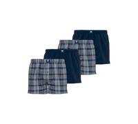 Webboxer CECEBA "Web-Boxershorts 4er Pack", Herren, Gr. L, bunt (blau), Obermaterial: 97% Baumwolle CO. 3% Elasthan EL., Unterhosen (36287529-L) blau