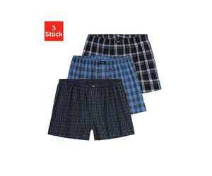 Webboxer H.I.S, Herren, Gr. 8, 3 Stk., blau (blau, kariert), Webqualität, Obermaterial: 100% Baumwolle, kariert, weit, Unterhosen, mit verschiedenen Karomustern, Topseller (273236-8) blau, kariert