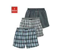 Webboxer H.I.S, Herren, Gr. 8, 3 Stk., bunt, Webqualität, Obermaterial: 100% Baumwolle, kariert, weit, Unterhosen, bequeme Passform mit trendigen Karo- oder Streifendesign (398699-8) bunt
