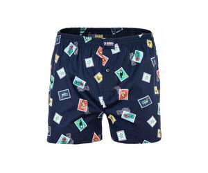Webboxer HAPPY SHORTS "Web-Boxershorts 1er Pack", Herren, Gr. S, bunt (stamps), Obermaterial: 100% Baumwolle CO., Unterhosen (50240665-S) stamps