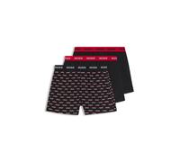 Webboxer HUGO UNDERWEAR "WOVEN BOXER TR", Damen, Gr. XL, 3 Stk., schwarz (schwarz, navy, blau), Single Jersey, Obermaterial: 100% Baumwolle, körpernah, Unterhosen, Webboxer mit HUGO Schriftzug (914202