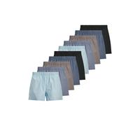 Webboxer JACK & JONES "Web-Boxershorts JACMILANO WOVEN BOXERS 10 PACK 10er Pack", Herren, Gr. XL, bunt (schwarz, braun, blau), Obermaterial: 100% Baumwolle CO., Unterhosen (30376001-XL) schwarz, braun