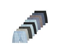 Webboxer JACK & JONES "Web-Boxershorts JACMILANO WOVEN BOXERS 10 PACK 10er Pack", Herren, Gr. XXL, bunt (schwarz, braun, blau, grau), Obermaterial: 100% Baumwolle CO., Unterhosen (79378455-XXL) schwar
