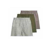 Webboxer JACK & JONES "Web-Boxershorts JACMILANO WOVEN BOXERS 3 PACK 3er Pack", Herren, Gr. L, bunt (grün, weiß, braun), Obermaterial: 100% Baumwolle CO., Unterhosen (90362345-L) grün, weiß, braun