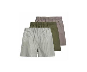 Webboxer JACK & JONES "Web-Boxershorts JACMILANO WOVEN BOXERS 3 PACK 3er Pack", Herren, Gr. XL, bunt (grün, weiß, braun), Obermaterial: 100% Baumwolle CO., Unterhosen (90362345-XL) grün, weiß, braun