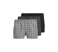 Webboxer JACK & JONES "Web-Boxershorts JACMILANO WOVEN BOXERS 3 PACK 3er Pack", Herren, Gr. XL, schwarz (schwarz, grau), Obermaterial: 100% Baumwolle CO., Unterhosen (11221214-XL) schwarz, grau