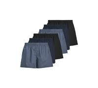 Webboxer JACK & JONES "Web-Boxershorts JACMILANO WOVEN BOXERS 6 PACK 6er Pack", Herren, Gr. L, blau (dunkelblau), Obermaterial: 100% Baumwolle CO., Unterhosen (18317859-L) dunkelblau