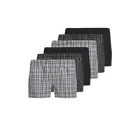 JACK&JONES Herren Web-Boxershorts, 6er Pack - JACMILANO WOVEN BOXERS 6 PACK , Baumwolle Schwarz/Grau M