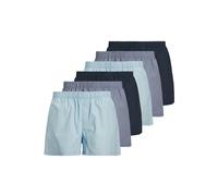 Webboxer JACK & JONES "Web-Boxershorts JACMILANO WOVEN BOXERS 6 PACK 6er Pack", Herren, Gr. S, bunt (blau, dunkelblau), Obermaterial: 100% Baumwolle CO., Unterhosen (17634712-S) blau, dunkelblau