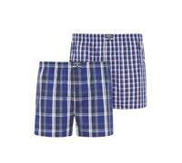 Webboxer JOCKEY "Everyday Striped", Herren, Gr. XXL, blau (navy, kariert), Webqualität, Obermaterial: 100% Baumwolle, kariert, bequem, Unterhosen, mit Marken Weblabel am Bund (18529549-XXL) navy, kari