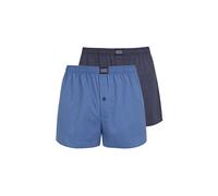 Webboxer JOCKEY "Web-Boxershorts Everyday Striped Boxer Woven 2er Pack", Herren, Gr. S, blau, Obermaterial: 100% Baumwolle CO., Unterhosen (68589012-S) blau