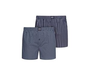 Webboxer JOCKEY "Web-Boxershorts Everyday Woven Boxer 2er Pack", Herren, Gr. 3XL, blau, Obermaterial: 100% Baumwolle CO., Unterhosen (41072552-XXXL) blau