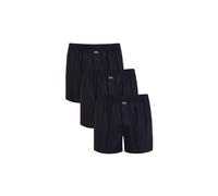 Webboxer JOCKEY "Web-Boxershorts Everyday Woven Boxer Shorts 3er Pack", Herren, Gr. L, blau (dunkelblau), Obermaterial: 100% Baumwolle CO., Unterhosen (33356838-L) dunkelblau