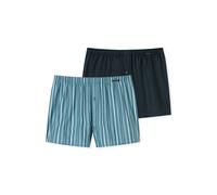 Webboxer SCHIESSER ""Boxershorts Multipacks"" Gr. 9, bunt (schwarz, blau gestreift) Herren Unterhosen (51498766-9) schwarz, blau gestreift