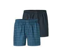 Webboxer SCHIESSER "Web-Boxershorts 2er Pack", Herren, Gr. L, blau (dunkelblau, petrol), Obermaterial: 100% Baumwolle CO., Unterhosen (96889208-L) dunkelblau, petrol