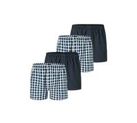 Webboxer SCHIESSER "Web-Boxershorts 4er Pack", Herren, Gr. L, blau (dunkelblau), Obermaterial: 100% Baumwolle CO., Unterhosen (93990065-L) dunkelblau