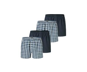 Webboxer SCHIESSER "Web-Boxershorts 4er Pack", Herren, Gr. L, blau (dunkelblau), Obermaterial: 100% Baumwolle CO., Unterhosen (93990065-L) dunkelblau