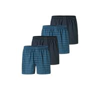 Webboxer SCHIESSER "Web-Boxershorts 4er Pack", Herren, Gr. M, blau (dunkelblau, petrol), Obermaterial: 100% Baumwolle CO., Unterhosen (29257019-M) dunkelblau, petrol