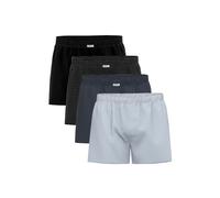 Webboxer SEIDENSTICKER "Web-Boxershorts 4er Pack", Herren, Gr. XL, bunt (schwarz, blau), Obermaterial: 100% Baumwolle CO., Unterhosen (67853220-XL) schwarz, blau
