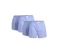 TOM TAILOR Herren Boxershorts, 4er Pack - Web-Shorts, Baumwolle, Poplin, kariert Hellblau M