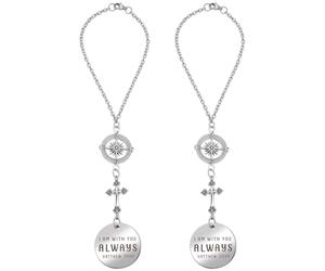 WEBEEDY 2 Stück Auto Schutzengel Anhänger Für Den Rückspiegel Mit Zubehör Ich Bin Immer Bei Dir Kreuzanhänger Autoanhänger Christliches Geschenk Für Valentinstag 20.5cm Länge