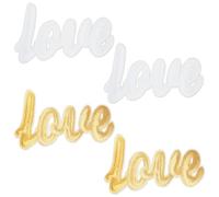 WEBEEDY 4 Stück LOVE Pailletten Bestickter Aufnäher Für Kleidung Zum Aufbügeln Oder Aufnähen Stickerei Abzeichen Abziehbilder Pailletten-Applikationen, Aufnäher, Kompatible Kleidung, T-Shirt, Jeans