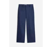 Leinenhose BONPRIX, Damen, Gr. 44, N-Gr, blau (dunkelblau), Leinenmischung, Obermaterial: 55% Leinen, 45% Baumwolle, unifarben, festlich, loose fit lang, Hosen Leinenhose, aus Leinen-Baumwoll-Mix, Loo