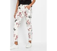 Webhose BONPRIX, Damen, Gr. 42, N-Gr, weiß bedruckt, Obermaterial: 97% Baumwolle, 3% Elasthan, regular fit, Hosen, mit Allover-Print, Regular Fit und Loose Fit (30237331-42) weiß bedruckt