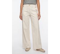 Webhose BONPRIX, Damen, Gr. 44, N-Gr, weiß (naturbeige), Obermaterial: 97% Baumwolle, 3% Elasthan, loose fit, Hosen, Wide Leg Schnitt, Loose Fit Passform, mit Schmückknöpfen (37024416-44) naturbeige