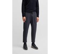Webhose BOSS GREEN "T Convert-Pleat", Herren, Gr. 54, N-Gr, blau (dunkelblau402), Web, Obermaterial: 95% Polyester, 5% Elasthan, unifarben, Basic knöchellang, Hosen, mit Zugbund und Markenlabel Bundfa