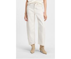 Webhose BOSS ORANGE "TBaloon Premium Damenmode", Damen, Gr. 42, N-Gr, weiß (open weiß 118), Twill, Obermaterial: 100% Baumwolle, unifarben, lang, Hosen Webhose, mit Ballon-Bein (36256754-42)