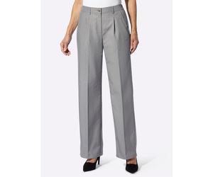 Webhose CLASSIC BASICS, Damen, Gr. 20, Kurzgrößen, grau (grau, ecru, gestreift), 100% Polyester, gemustert, gestreift, Hosen (29470847-20) grau, ecru, gestreift