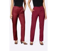 Webhose CLASSIC BASICS, Damen, Gr. 46, Normalgrößen, schwarz (dunkelrot, dunkelrot, schwarz, gestreift), 100% Polyester, gemustert, gestreift, unifarben, lang, Hosen (25252756-46) dunkelrot, dunkelrot