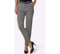 Webhose CREATION L PREMIUM, Damen, Gr. 40, Normalgrößen, grau (anthrazit, ecru, meliert), 70% Polyester, 30% Wolle, Gürtel:100% Leder, gemustert, meliert, Hosen (21795056-40) anthrazit, ecru, meliert