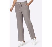 Webhose HEINE, Damen, Gr. 40, Normalgrößen, grau, beige, gestreift, 68% Polyester, 22% Viskose, 8% Wolle, 2% Elasthan, gemustert, unifarben, Hosen (14743413-40) grau, beige, gestreift