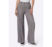 Webhose HEINE, Damen, Gr. 50, Normalgrößen, rot (schwarz, rostrot, kariert), 64% Polyester, 34% Viskose, 2% Elasthan, bedruckt, gemustert, kariert, mehrfarbig, Hosen (57165560-50) schwarz, rostrot, ka