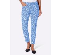 Webhose INSPIRATIONEN, Damen, Gr. 44, Normalgrößen, blau (himmelblau, ecru, bedruckt), 77% Viskose, 19% Polyamid, 4% Elasthan, bedruckt, gemustert, mehrfarbig, lang, Hosen (71007363-44) himmelblau, ec